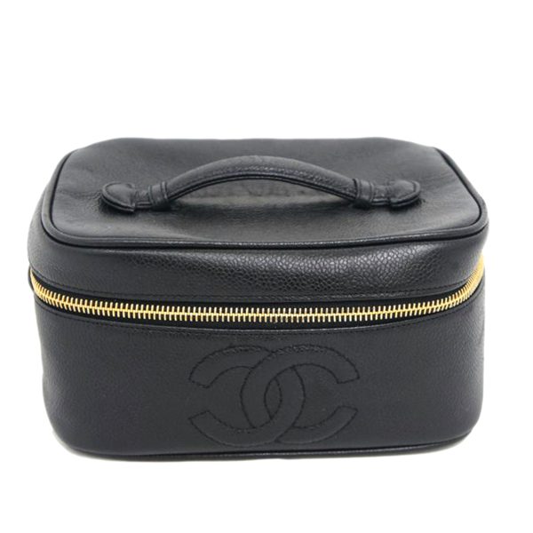 22401 1 Chanel Caviar Skin Coco Mark Vanity Bag