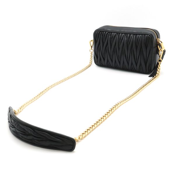 22430155 2 Miu Miu Matelasse Shoulder Bag Chain Clutch Black