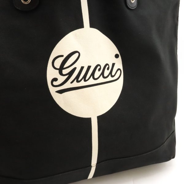 22440372 9 Gucci Large Leather Tote Shoulder Bag Black White