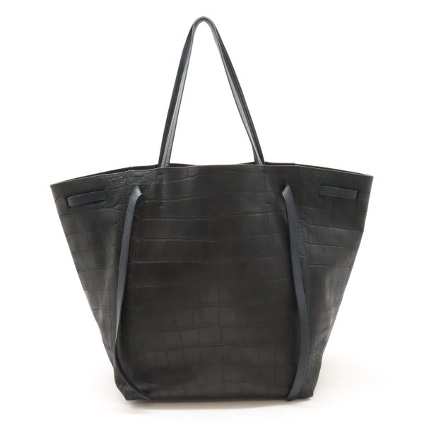 22440544 1 Celine Hippo Phantom Croco Embossed Tote Black Dark Navy