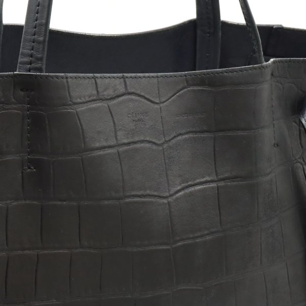 22440544 9 Celine Hippo Phantom Croco Embossed Tote Black Dark Navy