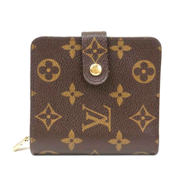 22538 1 Louis Vuitton Compact Zip Monogram Wallet Brown