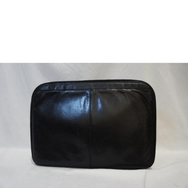 22627 2 BALENCIAGA Clutch Bag Leather Black