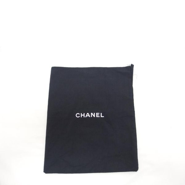 22634 8 Chanel Matelasse W Flap Cotton Chain Shoulder Bag Black