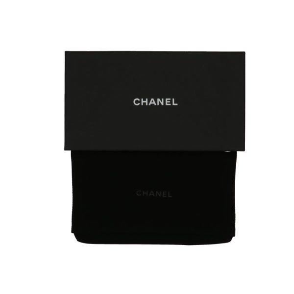 22647 7 Chanel V Stitch Round Wallet Bag Black