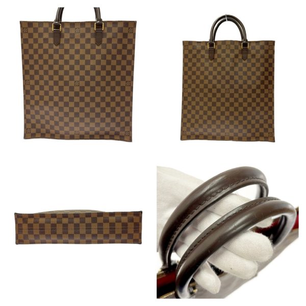 226840 4 LOUIS VUITTON Damier PVC Sac Pla Tote Bag Brown