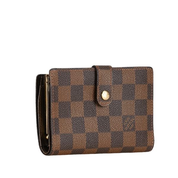 227 53637 2 Louis Vuitton Damier Portomone Viennois Wallet N61664 Brown