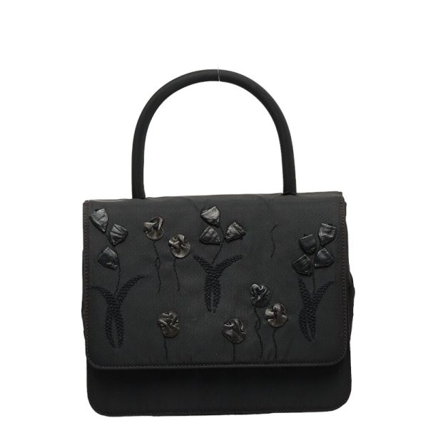 228 30325 1 Prada Embroidery Handbag Black Nylon