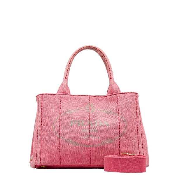 228 30347 1 Prada Canapa SS Handbag Shoulder Bag 2WAY Pink Canvas