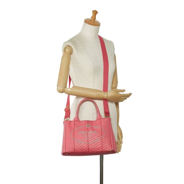 228 30347 13 Prada Canapa SS Handbag Shoulder Bag 2WAY Pink Canvas