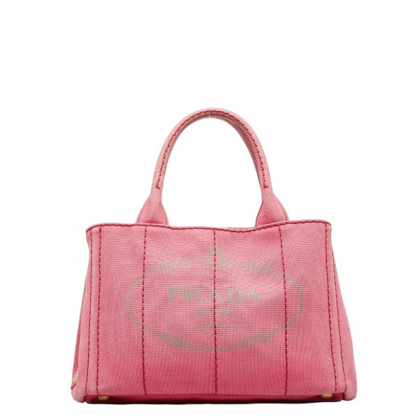 228 30347 2 Prada Canapa SS Handbag Shoulder Bag 2WAY Pink Canvas