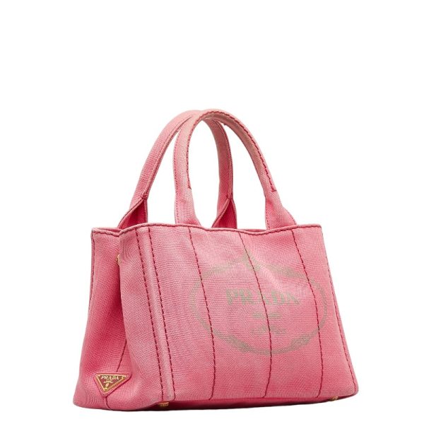 228 30347 3 Prada Canapa SS Handbag Shoulder Bag 2WAY Pink Canvas