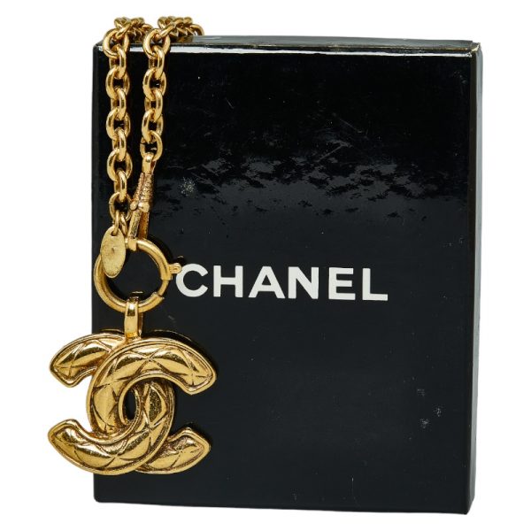 228 30530 1 CHANEL Cocomark Logo Necklace Gold Plated