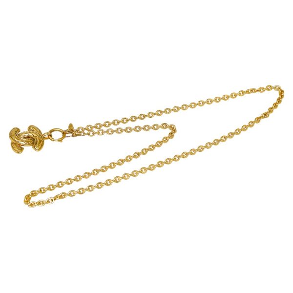 228 30530 4 CHANEL Cocomark Logo Necklace Gold Plated