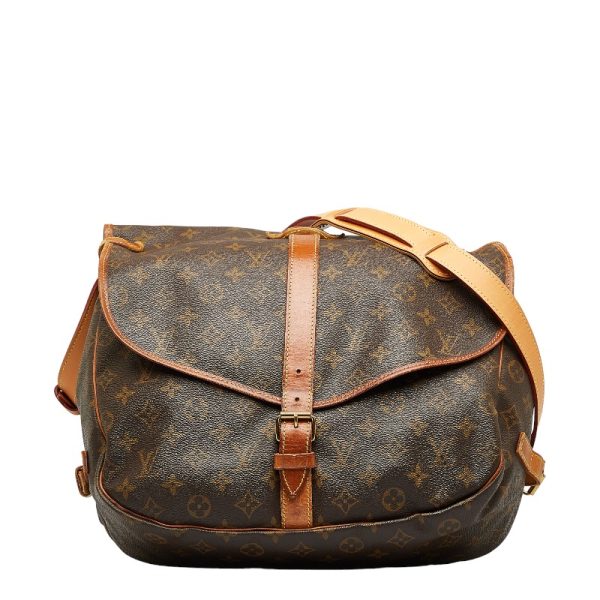 228 31921 1 Louis Vuitton Monogram Saumur 35 Shoulder Bag M42254 Brown