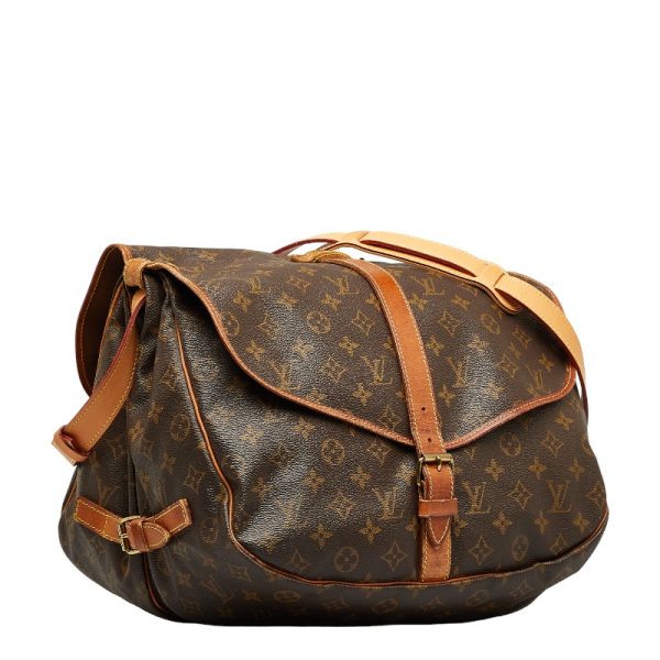 228 31921 2 Louis Vuitton Monogram Saumur 35 Shoulder Bag M42254 Brown