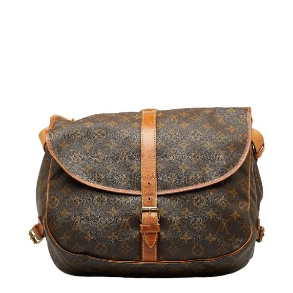 228 31921 3 Louis Vuitton Monogram Saumur 35 Shoulder Bag M42254 Brown