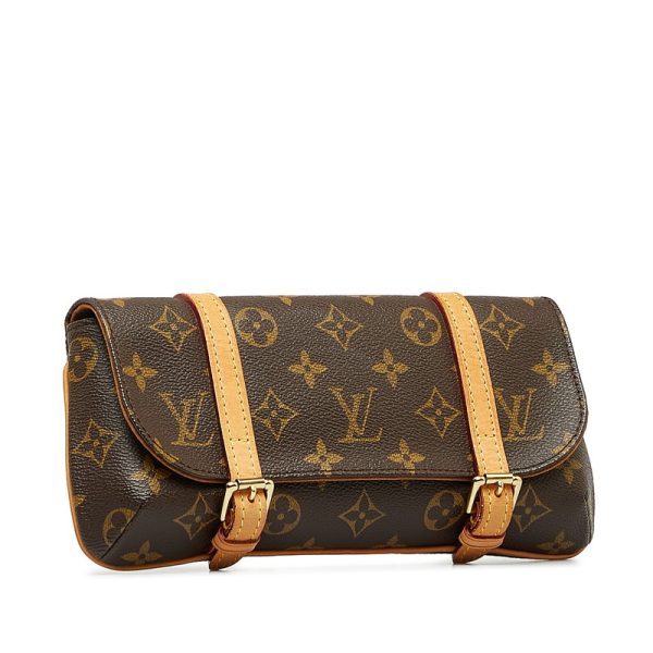 228 31952 2 Louis Vuitton Monogram Pochette Marel Waist Bag Brown