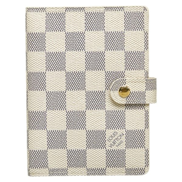 228 31991 1 Louis Vuitton Damier Azur Agenda PM Notebook Cover R20706 White