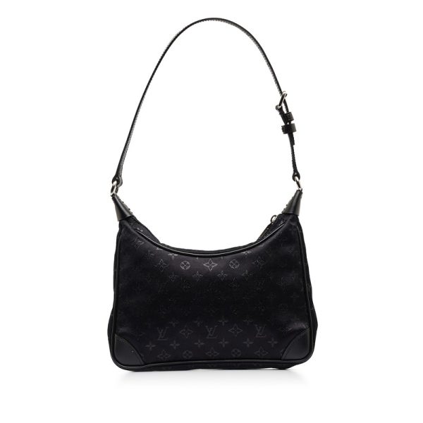 228 32039 3 Louis Vuitton Monogram Satin Little Boulogne Mini Handbag Noir Black