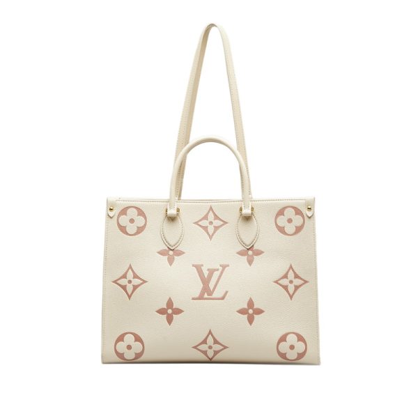 228 32048 1 Louis Vuitton Empreinte On the Go MM Tote Rose Triano Ivory Pink