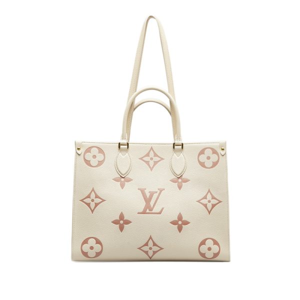 228 32048 3 Louis Vuitton Empreinte On the Go MM Tote Rose Triano Ivory Pink