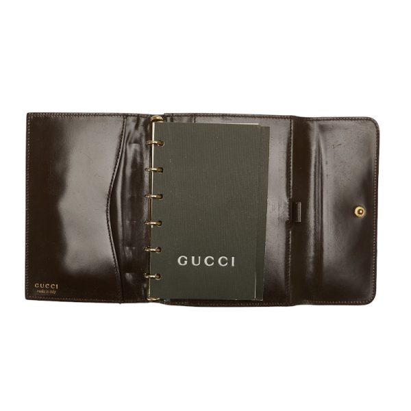 228 32066 5 Gucci Agenda 6 Holes Notebook Cover Brown