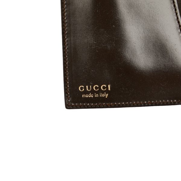 228 32066 8 Gucci Agenda 6 Holes Notebook Cover Brown