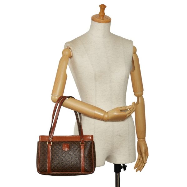 228 33954 11 Celine Macadam Handbag Brown PVC Leather