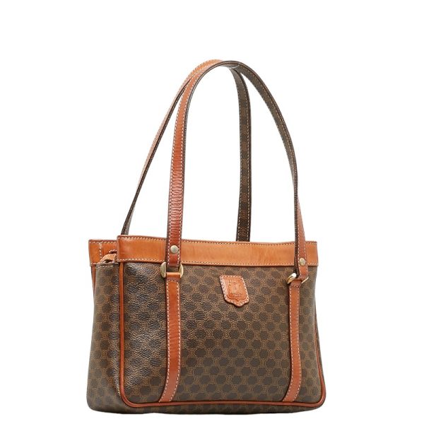 228 33954 2 Celine Macadam Handbag Brown PVC Leather