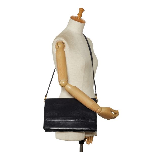 228 33995 12 CELINE Crossbody Shoulder Bag Black Leather