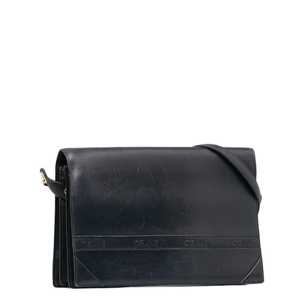 228 33995 2 CELINE Crossbody Shoulder Bag Black Leather