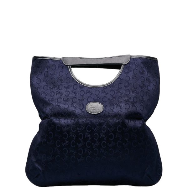 228 34024 1 Celine C Macadam Bi Fold Clutch Bag Navy Black Canvas Leather