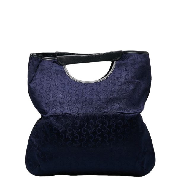 228 34024 3 Celine C Macadam Bi Fold Clutch Bag Navy Black Canvas Leather