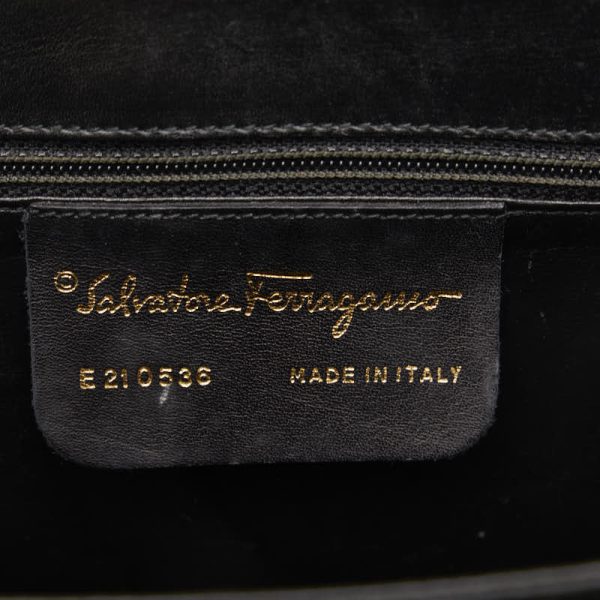 228 34036 12 Salvatore Ferragamo Gancini Handbag Shoulder Bag Black