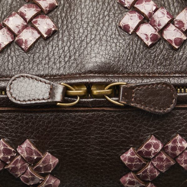 228 34160 5 Bottega Veneta Mini Handbag Brown Leather Python