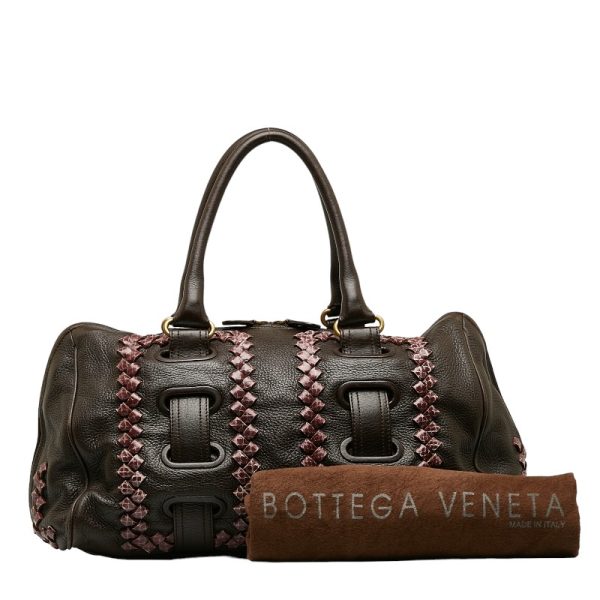 228 34160 9 Bottega Veneta Mini Handbag Brown Leather Python