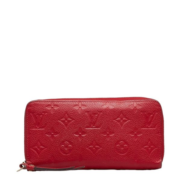 228 34296 1 Louis Vuitton Empreinte Long Wallet M63691 Scarlet Red Calf