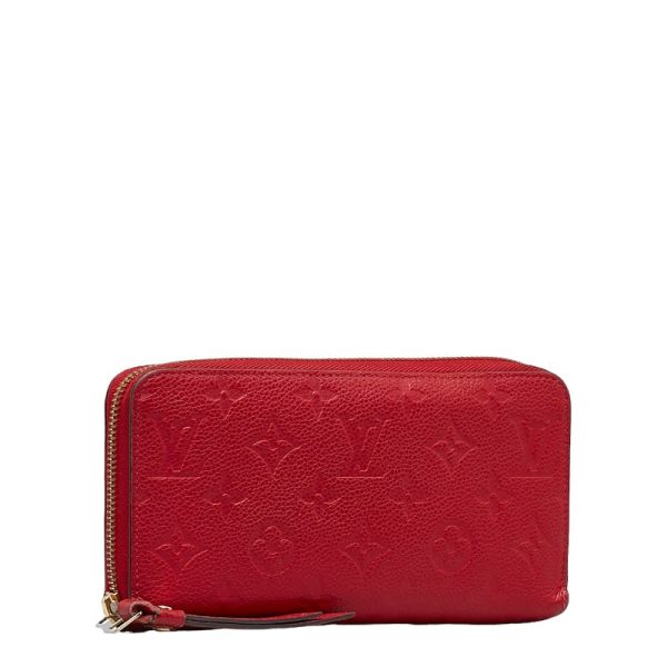 228 34296 2 Louis Vuitton Empreinte Long Wallet M63691 Scarlet Red Calf