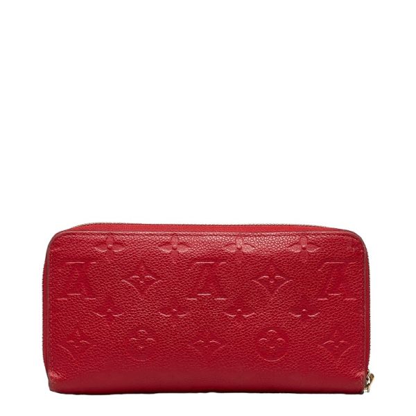 228 34296 3 Louis Vuitton Empreinte Long Wallet M63691 Scarlet Red Calf