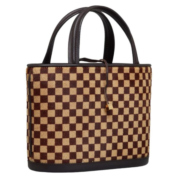 228 34297 2 Louis Vuitton Damier Sauvage Impala Handbag M92133 Brown Haraco Leather