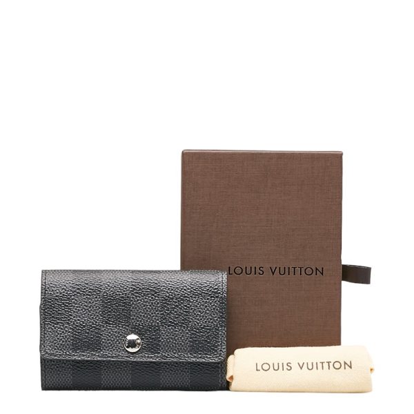 228 34301 10 Louis Vuitton Damier Graphite Multicle 6 Key Case N62662 Black