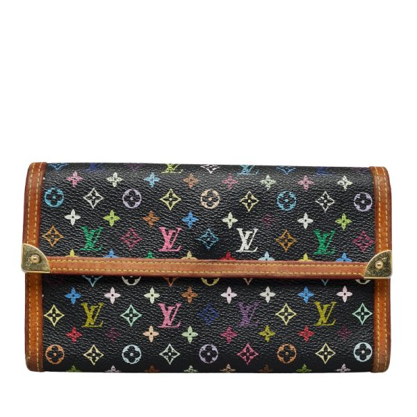 228 35801 1 Louis Vuitton Multicolor Porte Tresor Long Wallet M92658 Noir Black