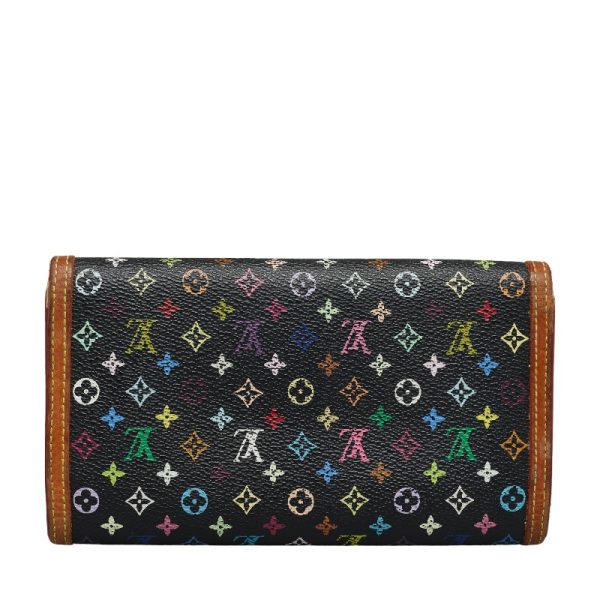 228 35801 3 Louis Vuitton Multicolor Porte Tresor Long Wallet M92658 Noir Black