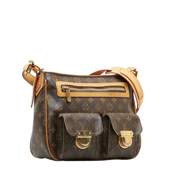 228 35831 2 Louis Vuitton Monogram Hudson GM Shoulder Bag M40045 Brown