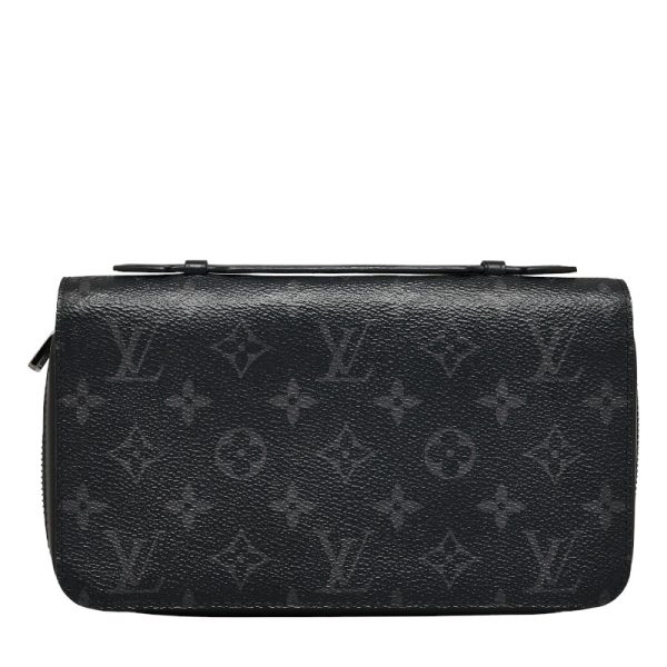 228 35855 1 Louis Vuitton Monogram Eclipse Zippy XL Round Zipper Wallet Black