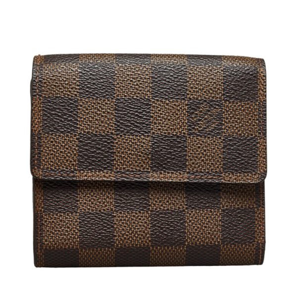 228 35863 3 Louis Vuitton Damier Portefeuille Elise Wallet N61654 Brown