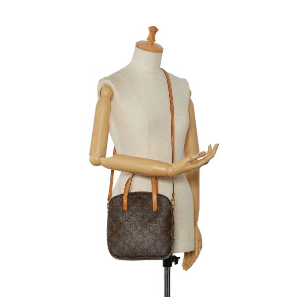 228 35884 14 Louis Vuitton Monogram Spontini Handbag Shoulder Bag 2WAY Brown