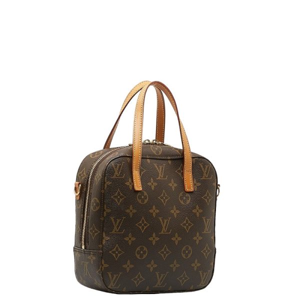 228 35884 3 Louis Vuitton Monogram Spontini Handbag Shoulder Bag 2WAY Brown