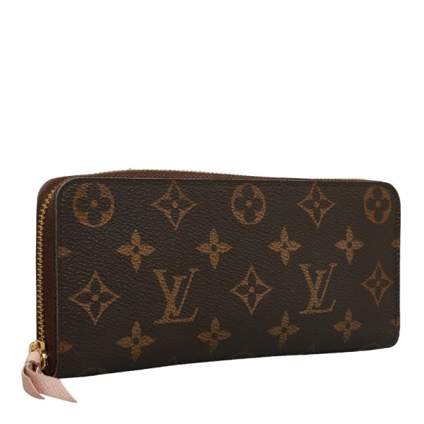 228 35887 2 Louis Vuitton Portefeuille Clemence Wallet M61298 Rose Brown